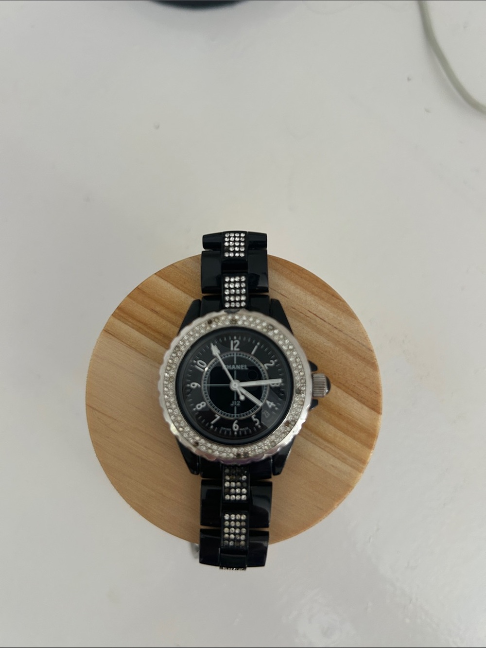 CHANEL Black Ceramic Watch with Crystal Accent - Picture 2 of 7